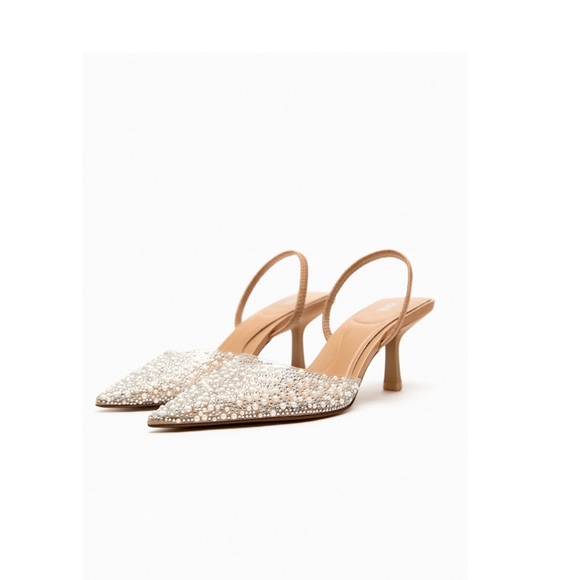ZARA PEARL HEELED SLINGBACKS - Picture 4 of 6